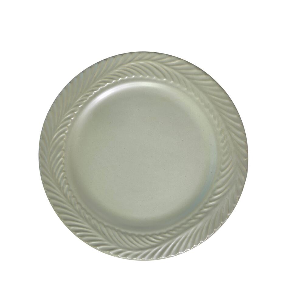 Set of 3- BEE & WILLOW Light Green Stoneware Heavy 10" Dinner Plates
